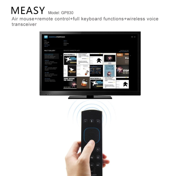 Measy GP830 Air Mouse Wireless Somatosensory Remote Control Keyboard with Game Pad Function and Voice Transceiver(Black)
