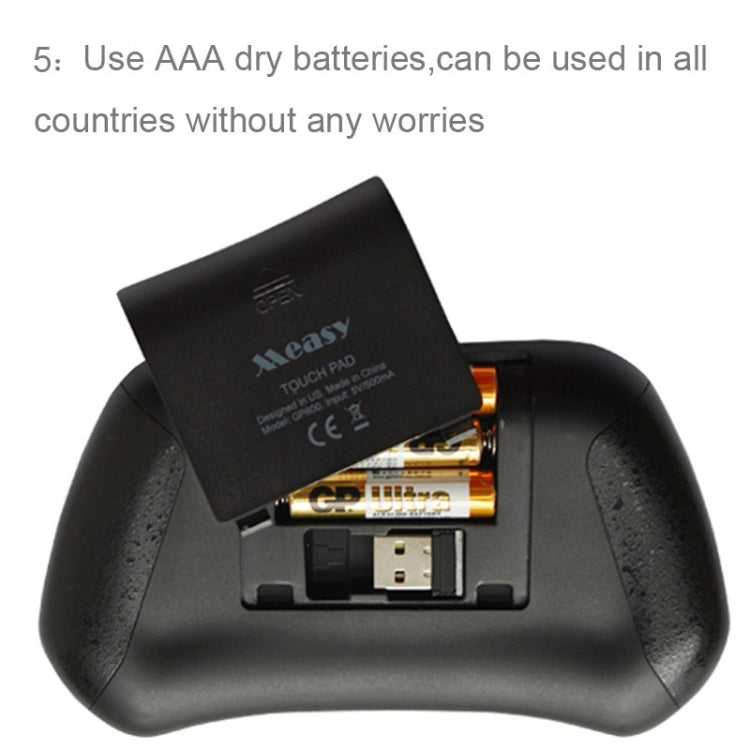 MEASY GP800 Wireless Keyboard Smart Remote Air Mouse for TV BOX / Laptop / Tablet PC / Mini PC(Black)