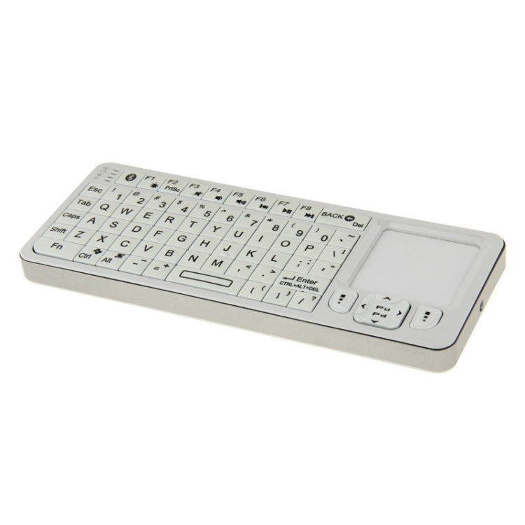 Handheld Bluetooth Keyboard With Touchpad Mouse & IR Remote for PC Notebook Smart Google TV Box(White)