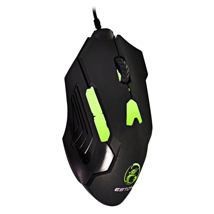 Estone GT700 2400DPI Adjustable USB Wired Multi Color LED Optical Gaming Computer Mouse(Black)