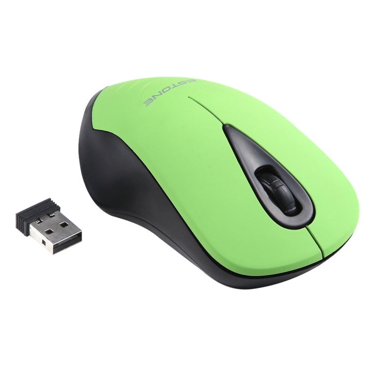 2.4G USB Receiver 3 Buttons 1600DPI Wireless Optical Computer Gaming Mouse(Green)