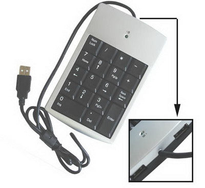 USB numeric keyboard with 18 keys with hub(Black)