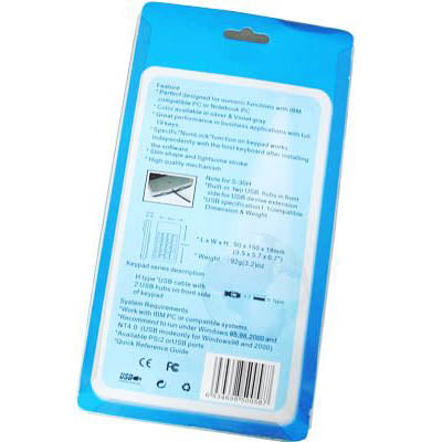 USB numeric keyboard with 18 keys with hub(Black)