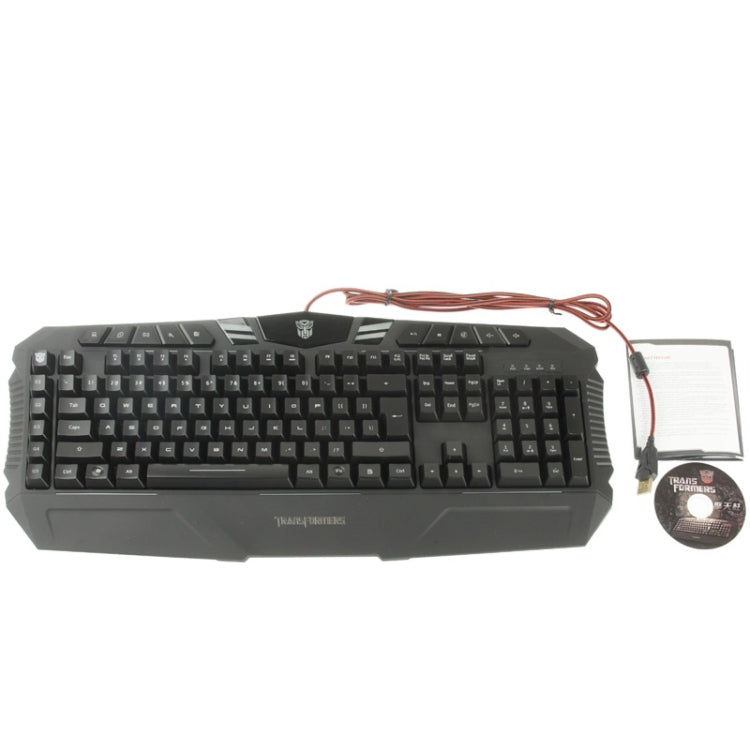 Aula Transformers Series Optimus Prime Pattern Wired USB Multi-media Silent / Non-slip Game Keyboard with Colorful Backlight