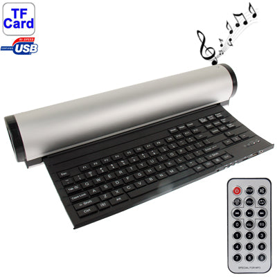 Rotatable Folding Keyboard with Speaker, Support Storage Disk: SD / TF / Flash disk and Support Computer / Mobile phone / MP3 / MP4, Size: 76(DIA) x 435(H)mm