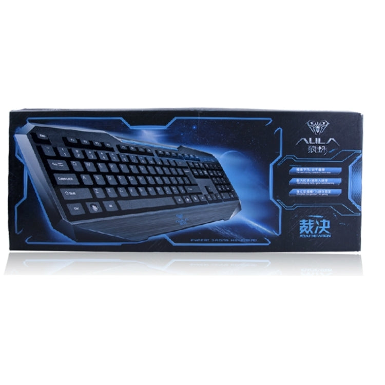 Aula Series 110 Keys High-end Wired Gaming Keyboard with 6 x Replacement Key & Gold-plated USB Port(Black)