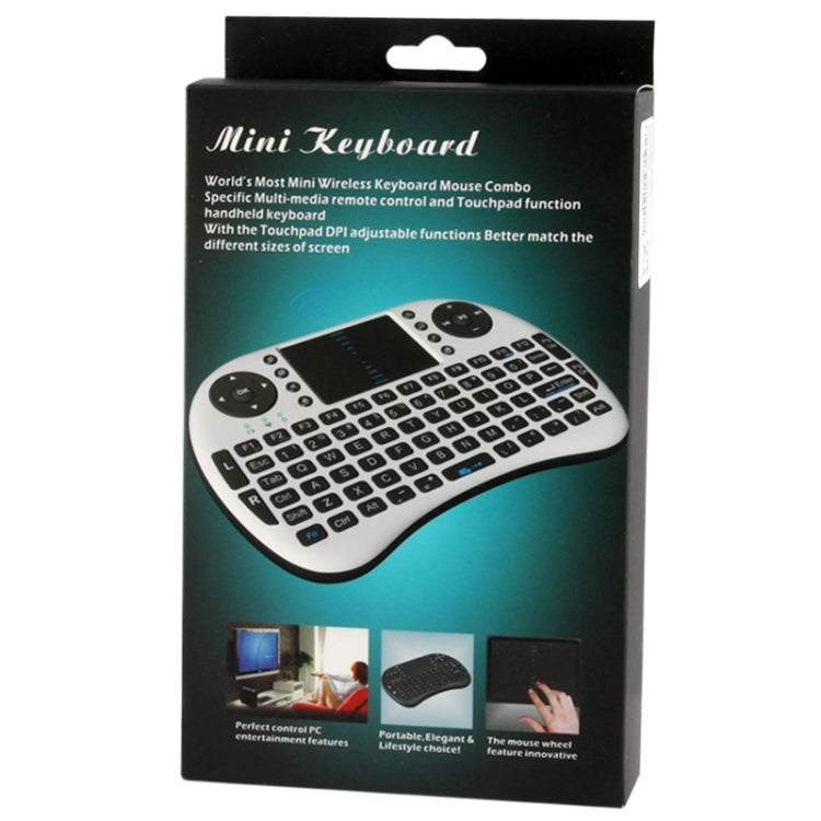 Rii 2.4GHz 92 Keys Mini Wireless Keyboard Mouse Combo with Touchpad(White)
