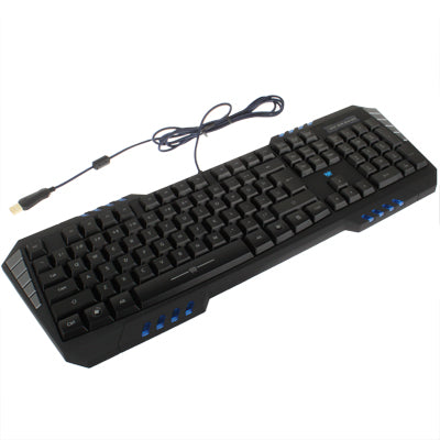 AULA Series USB Wired Backlit Blue Gaming Keyboard with Custom Programming Button