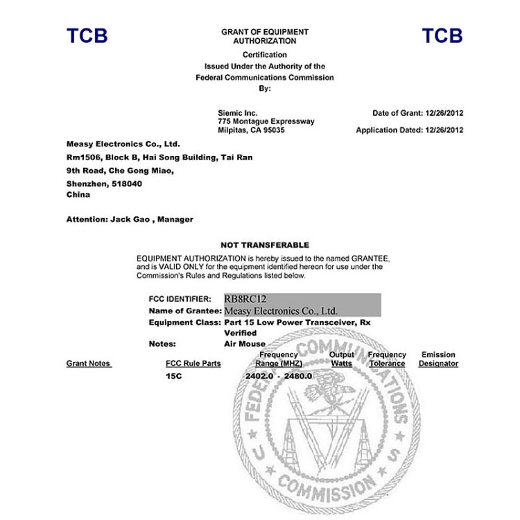 Measy RC11 2.4G USB Wireless Keyboard Gyroscope Air Fly Mouse for Mini PC / Android TV Box