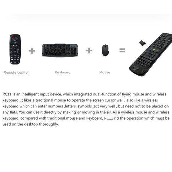 Measy RC11 2.4G USB Wireless Keyboard Gyroscope Air Fly Mouse for Mini PC / Android TV Box