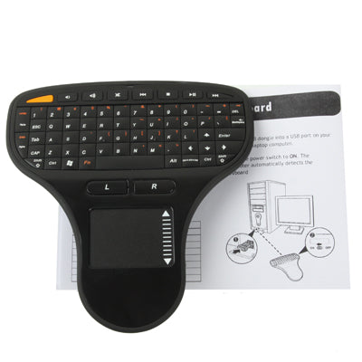 N5903 2.4GHz Mini Wireless Keyboard with Touchpad & USB Mini Receiver, Size: 137 x 125 x 28mm(Black)