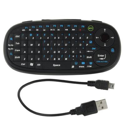 2.4GHz Wireless Smart Handheld Mini Keyboard / Air Mouse with USB Mini Receiver, Built-in Rechargeable Batteries, Max Working Distance: 25m(Black)