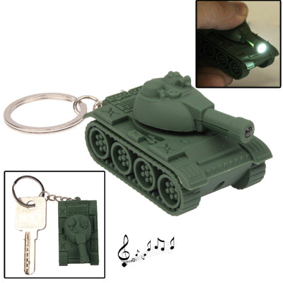 Tank Style Key Chain with Light & Sound Effects(Green)