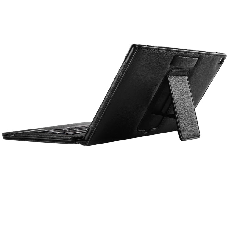 Litch Texture Detachable Bluetooth Keyboard Leather Tablet Case With Holder for Kindle Fire HD 10 (2015)(Black)