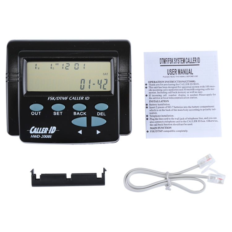 HWD-2008E 2.7 inch LCD Adjustable Screen FSK / DTMF Caller ID with Calendar Function