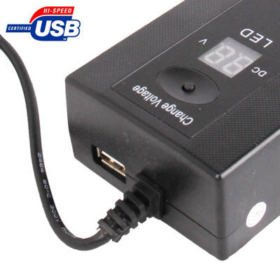 100W Universal AC / DC Charge Adapter with USB Port & Car Charger for Laptop / Mobile Phone, EU Plug (Output: DC 12 / 15 / 16 / 18 / 19 / 20V 4.5A; DC22 / 24V 4.0A; DC 5V 1A USB Port)