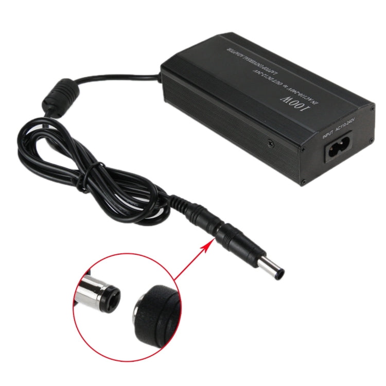 100W Notebook Power Adapter with Car Charger Cable, EU Plug(Black)