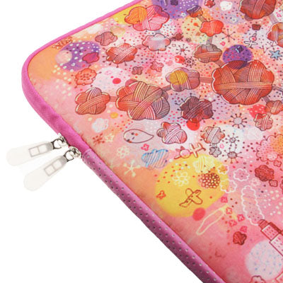 Space Roaming Pattern Soft Sleeve Case Zipper Bag with Dual-Zipped Close for 15 inch Laptop