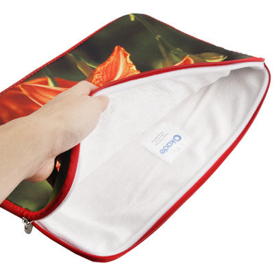 Calla Pattern Soft Sleeve Case Zipper Bag with Dual-Zipped Close for 15 inch Laptop