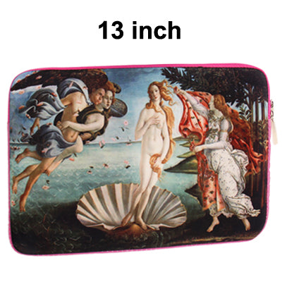 Euro Style Oil Painting Pattern Soft Sleeve Case Zipper Bag with Dual-Zipped Close for 13 inch Laptop