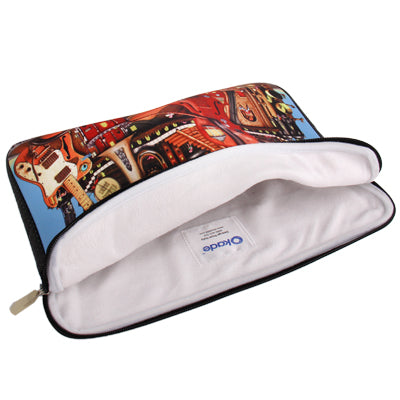 Musical Instrument Pattern Soft Sleeve Case Zipper Bag with Dual-Zipped Close for 13 inch Laptop