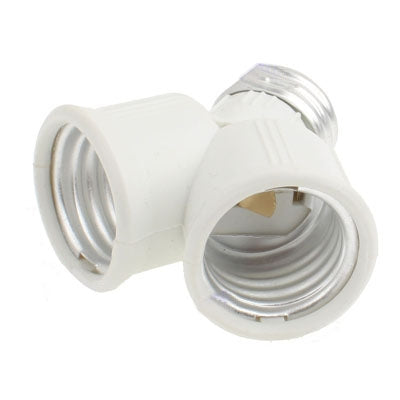 E27 to 2 E27 Light Bulbs Conversion Socket Double Lamp Socket(White)