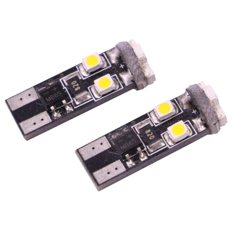 2 PCS T10 1.5W 50LM Warm White Light 8 LED 3528 SMD CANBUS Car Signal Light Bulb