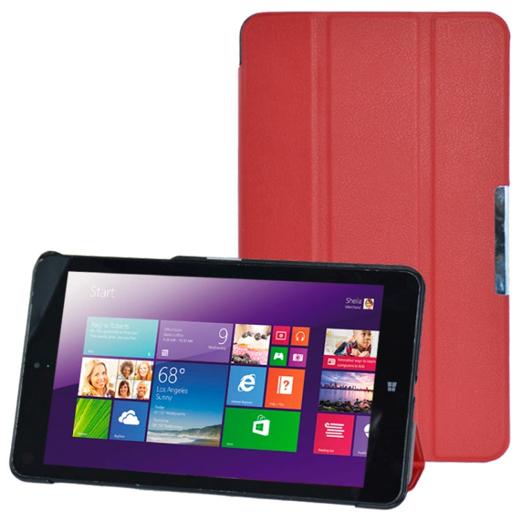 3-folding Custer Texture Voltage Flip Leather Case with Holder for Think Pad 8