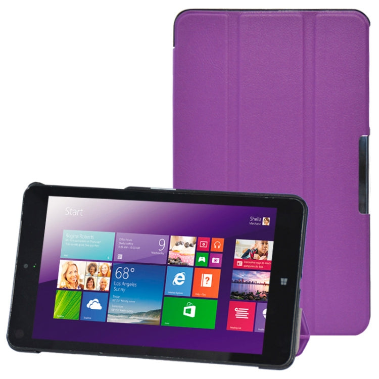 3-folding Custer Texture Voltage Flip Leather Case with Holder for Think Pad 8