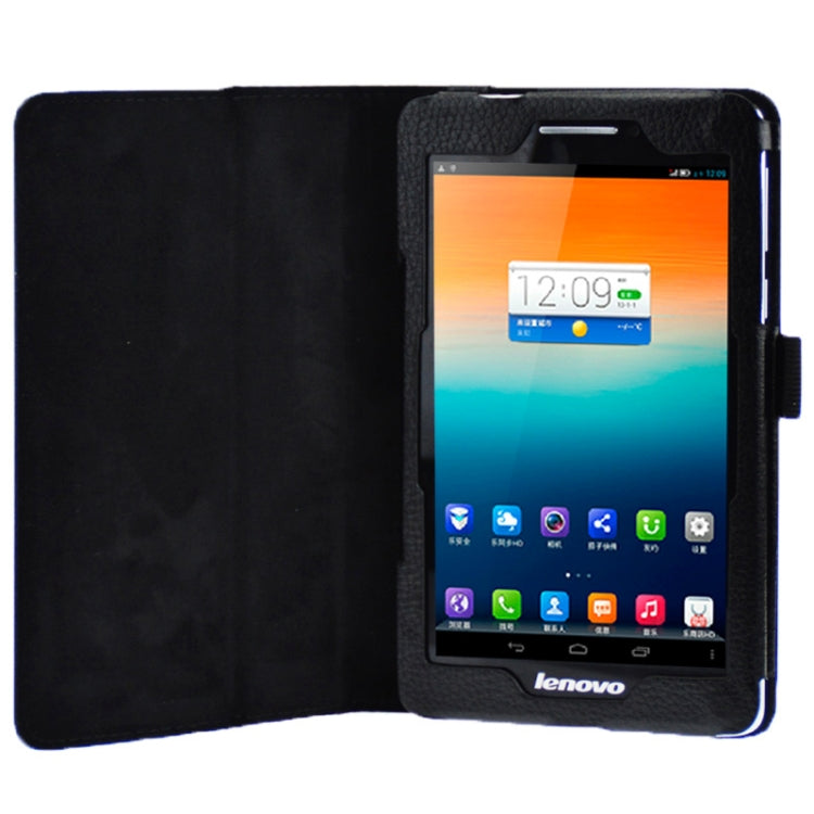 Litchi Texture Leather Case with Holder for Lenovo S5000
