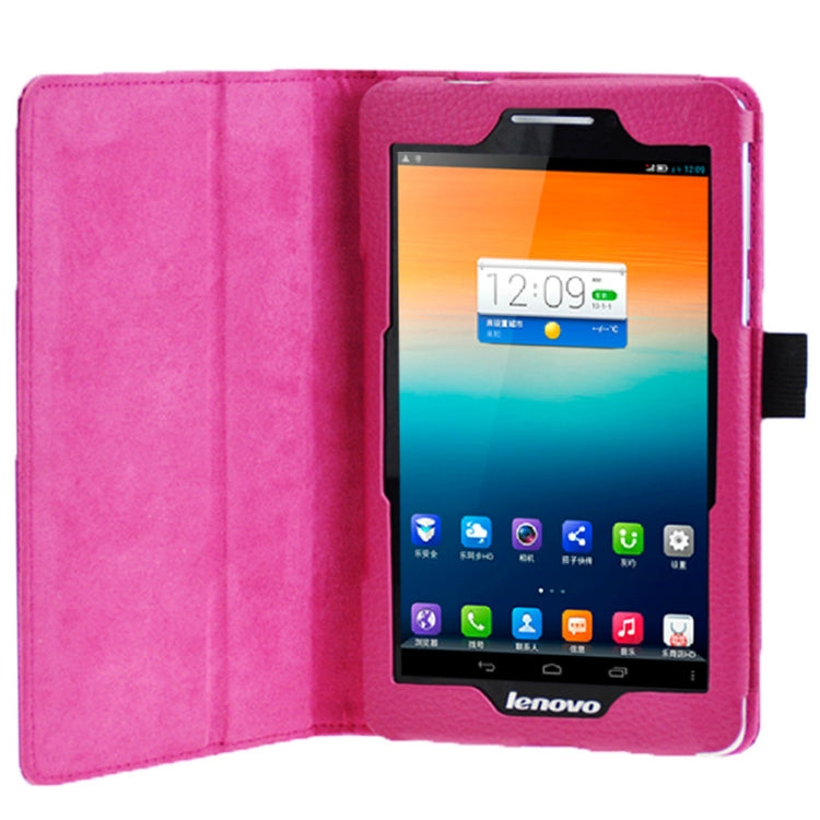 Litchi Texture Leather Case with Holder for Lenovo S5000