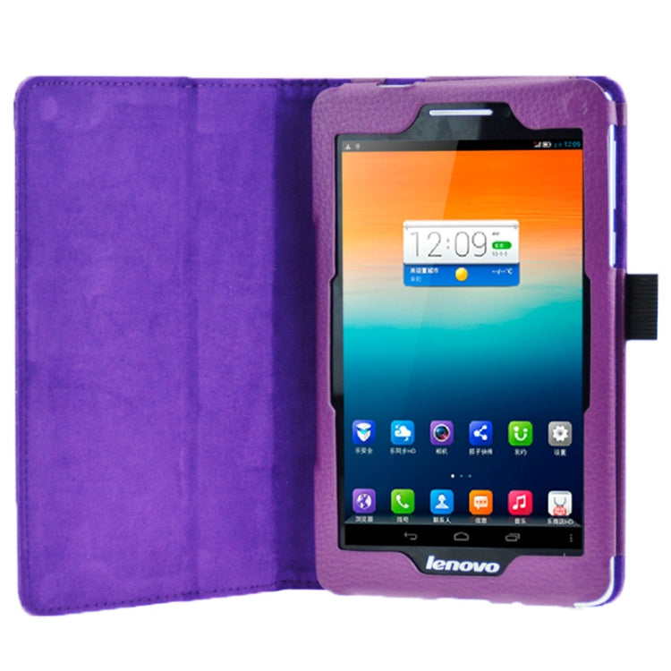 Litchi Texture Leather Case with Holder for Lenovo S5000