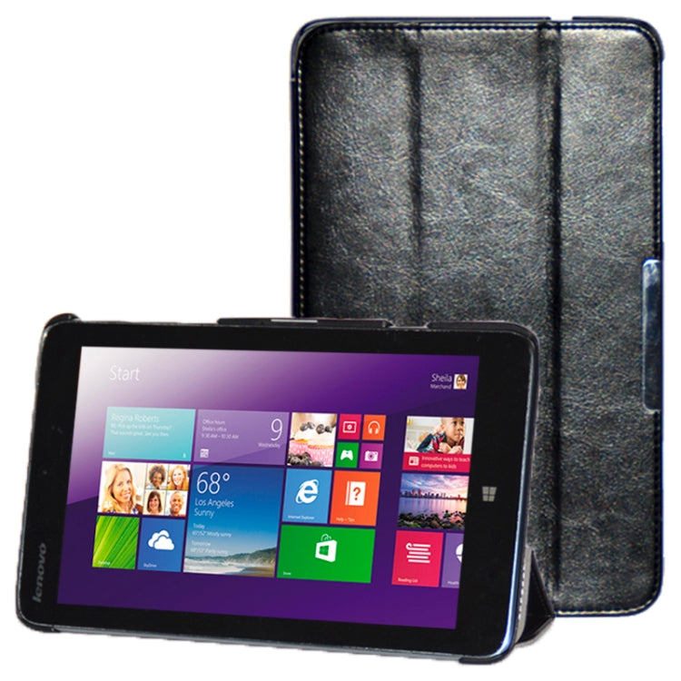 3-folding Crazy Horse Texture Flip Leather Case with Holder for Lenovo Miix 2-8