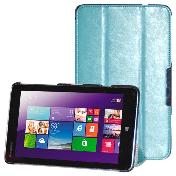 3-folding Crazy Horse Texture Flip Leather Case with Holder for Lenovo Miix 2-8