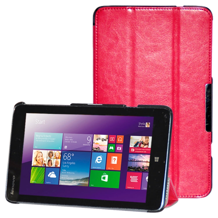 3-folding Crazy Horse Texture Flip Leather Case with Holder for Lenovo Miix 2-8