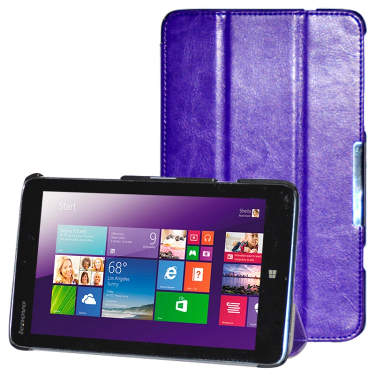 3-folding Crazy Horse Texture Flip Leather Case with Holder for Lenovo Miix 2-8