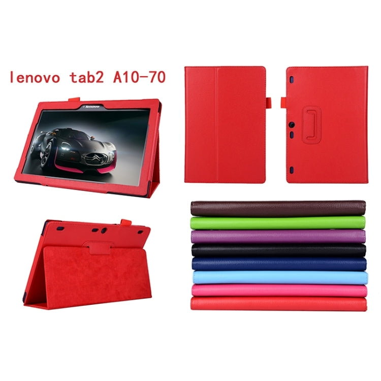 Litchi Texture Horizontal Flip Solid Color Leather Case with Two-Folding Holder for Lenovo Tab2 A10-70