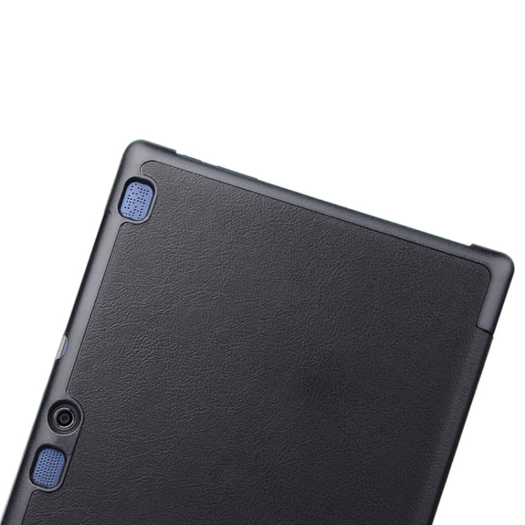 Karst Texture Horizontal Flip Solid Color Leather Case with Three-Folding Holder for Lenovo Tab2 A10-70