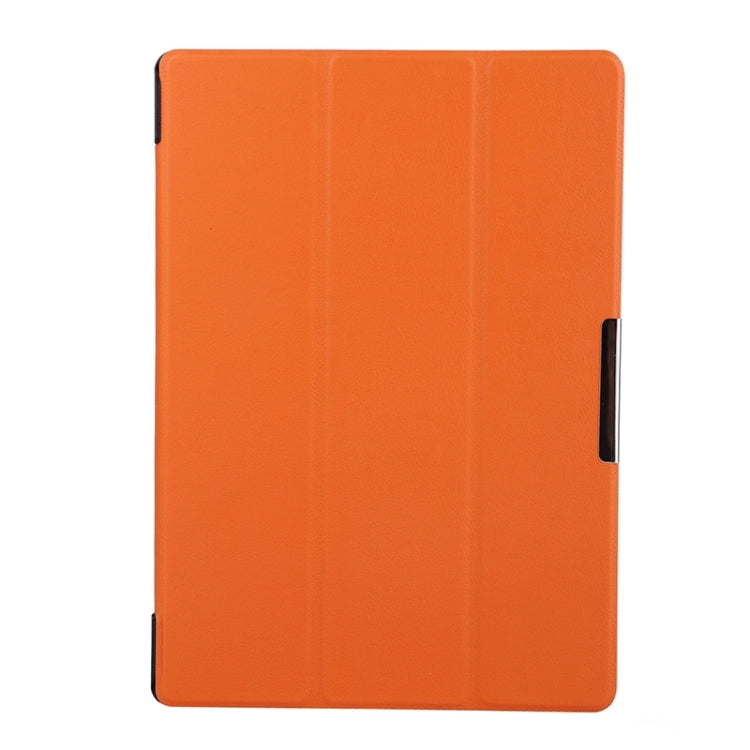 Karst Texture Horizontal Flip Solid Color Leather Case with Three-Folding Holder for Lenovo Tab2 A10-70