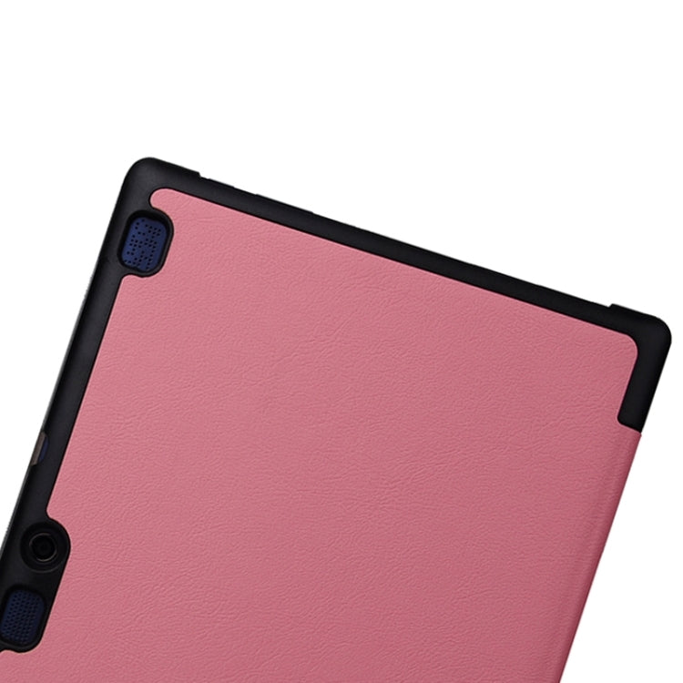 Karst Texture Horizontal Flip Solid Color Leather Case with Three-Folding Holder for Lenovo Tab2 A10-70