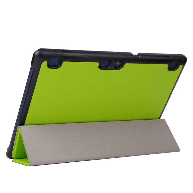 Karst Texture Horizontal Flip Solid Color Leather Case with Three-Folding Holder for Lenovo Tab2 A10-70