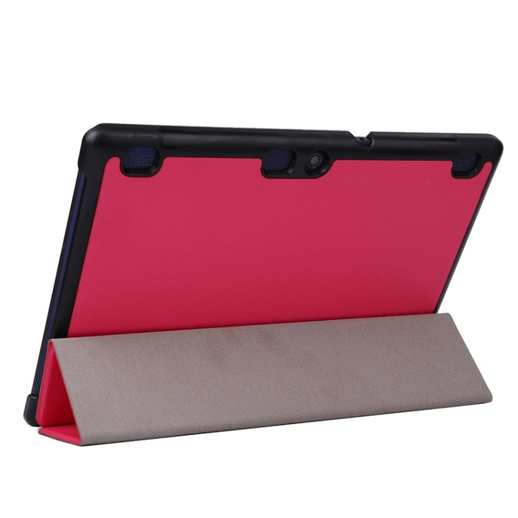 Karst Texture Horizontal Flip Solid Color Leather Case with Three-Folding Holder for Lenovo Tab2 A10-70