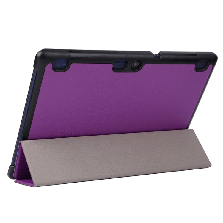 Karst Texture Horizontal Flip Solid Color Leather Case with Three-Folding Holder for Lenovo Tab2 A10-70