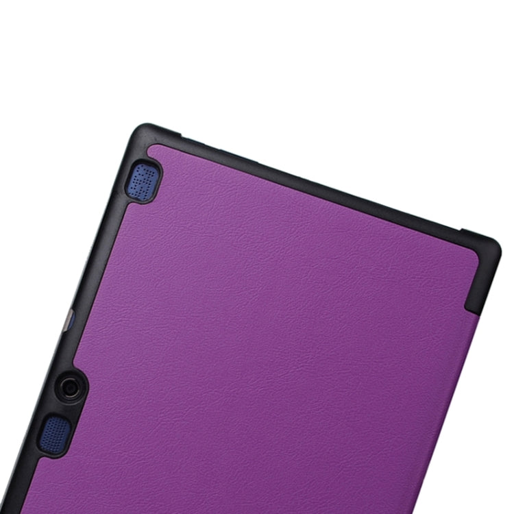 Karst Texture Horizontal Flip Solid Color Leather Case with Three-Folding Holder for Lenovo Tab2 A10-70