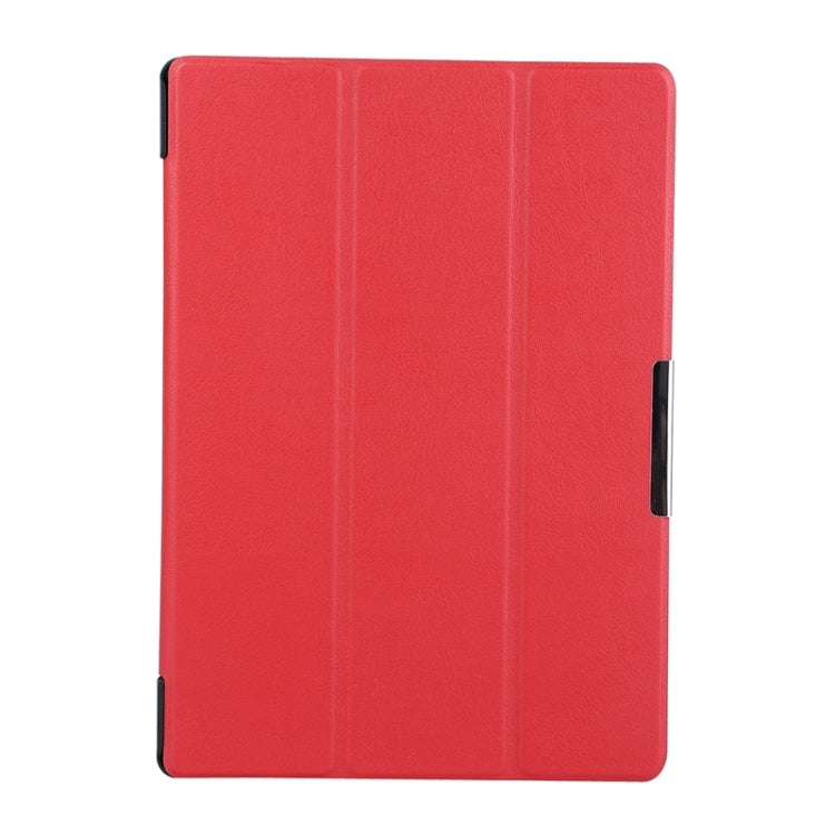 Karst Texture Horizontal Flip Solid Color Leather Case with Three-Folding Holder for Lenovo Tab2 A10-70