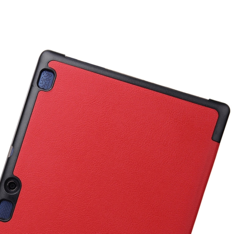 Karst Texture Horizontal Flip Solid Color Leather Case with Three-Folding Holder for Lenovo Tab2 A10-70