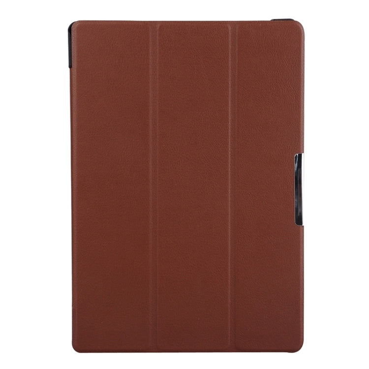 Karst Texture Horizontal Flip Solid Color Leather Case with Three-Folding Holder for Lenovo Tab2 A10-70