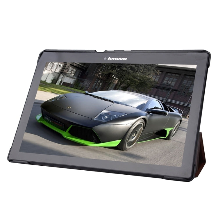 Karst Texture Horizontal Flip Solid Color Leather Case with Three-Folding Holder for Lenovo Tab2 A10-70