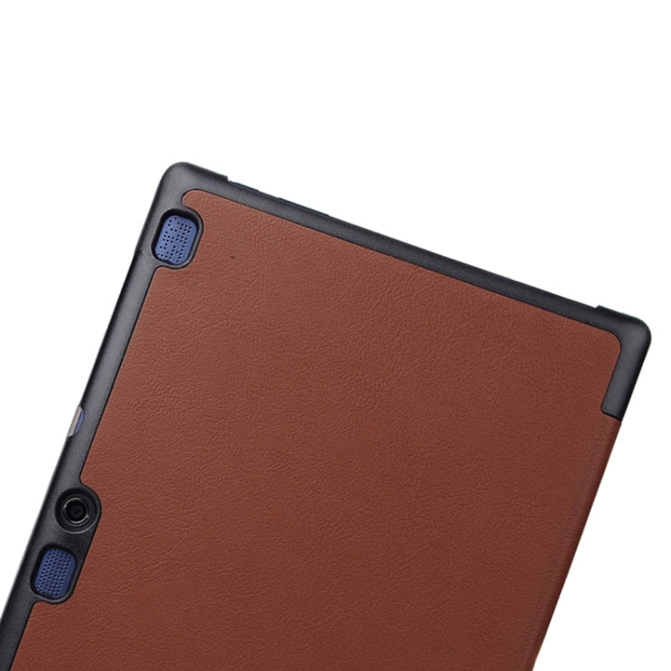 Karst Texture Horizontal Flip Solid Color Leather Case with Three-Folding Holder for Lenovo Tab2 A10-70