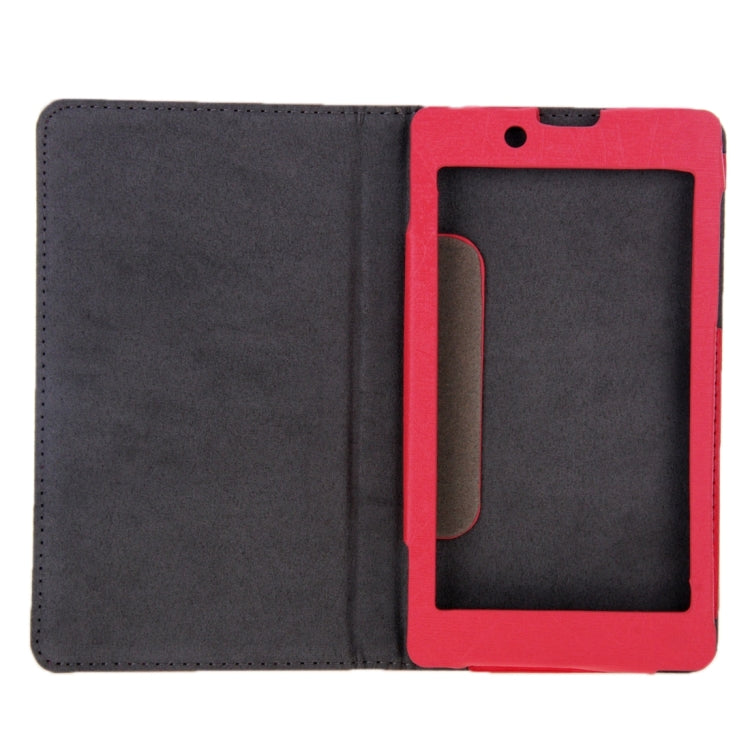 Oracle Texture Magnetic Leather Case with Holder for Lenovo A7-30 / A3300(Red)